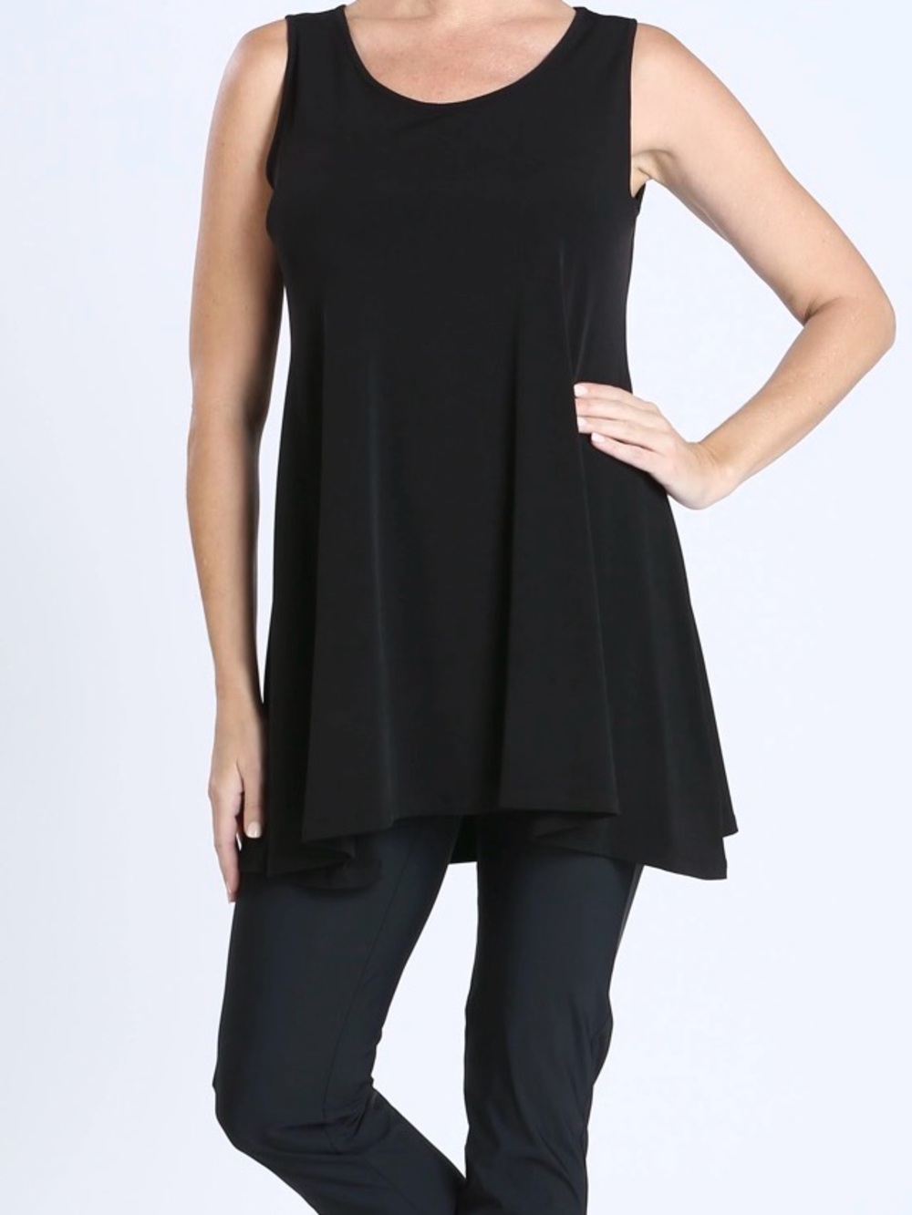 IC COLLECTION Black Sleeveless Swing Tank
